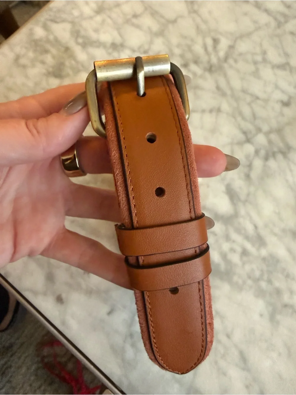 NEW Chonk Luxury Dog Collar Size Medium Brown Leather Apple AirTag Holder